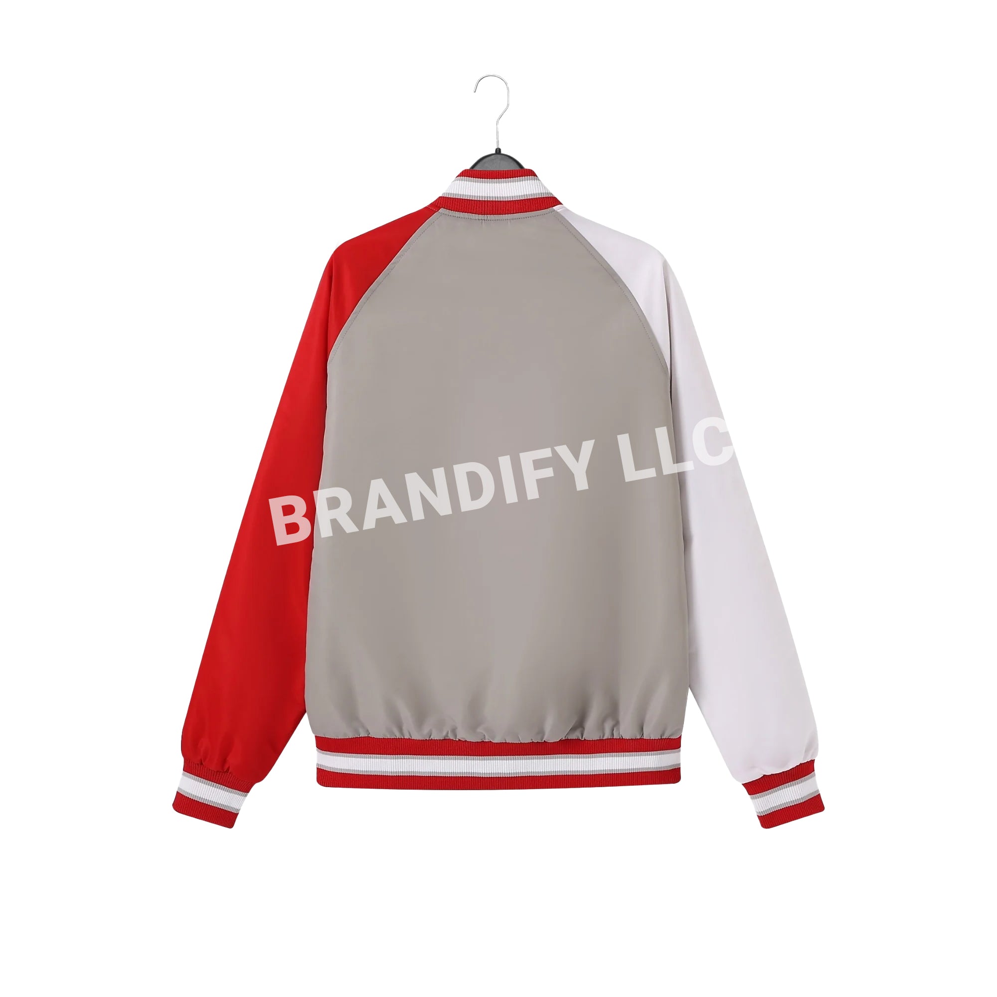 Image of Grey Delta Bomber Jacket – Custom Lined DST Sorority Jacket | Delta Sigma Theta Apparel | D9 Fashion Outerwear