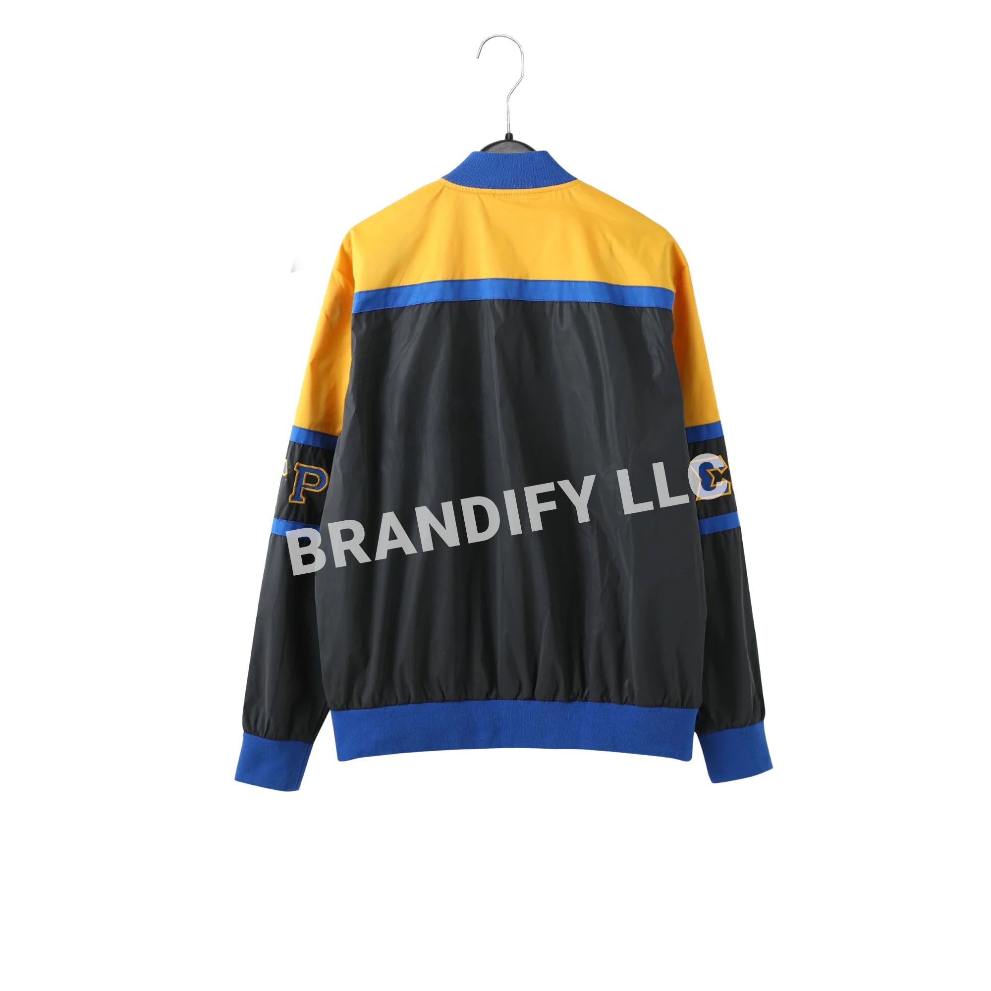 Image of SGRho Black 3M Reflective Bomber Jacket – Sigma Gamma Rho Sorority Outerwear | D9 Fashion | Night Glow Greek Apparel