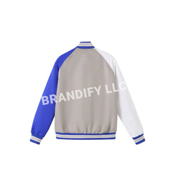 Image of Grey Zeta Bomber Jacket – Custom Lined Zeta Phi Beta Sorority Jacket | Finer Womanhood Greek Outerwear | D9 Apparel